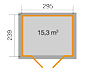 WEKA Gartenhaus mit Echtglas-Oberlichtern, 21mm »264 Gr.4«, grau-weiß