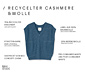 NAH/STUDIO Strick-Pullunder | recycelter Cashmere und Merinowolle, blue melange
