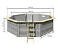 Karibu Gartenpool-Set »Modell 2«, wassergrau, ca. 470 x 470 cm