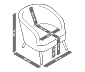 Sessel mit Cord-Bezug