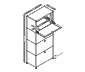 Highboard Metall »CN3« mit 4 Klappenfächern, weiß