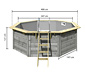 Karibu Gartenpool-Set »Modell 1«, wassergrau, ca. 400 x 400 cm