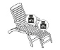 Deckchair mit Polsterauflage
