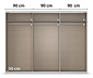 Rauch Schwebetürenschrank »Abraxxas« mit dimmbarer Spiegelbeleuchtung, 3-türig, grau metallic