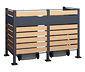 Mülltonnenverkleidung, Stahl, 2er, Holzoptik