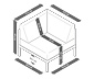 1-Sitzer Eck-Modul mit Premium-Polsterbezügen
