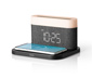 N8WERK Nachttischlampen-Wecker mit Wireless Charger, schwarz