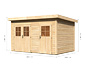 Karibu Gartenhaus mit 2 separaten Räumen »Tansila 3«, natur, 28 mm