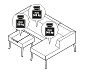 Premium-Lounge-Set mit Sitzhocker und Tablett