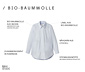 NAH/STUDIO Longbluse | Bio-Baumwolle, blau