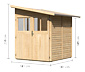 Karibu Anlehn-Gerätehaus, 19 mm (Wandala 2), natur