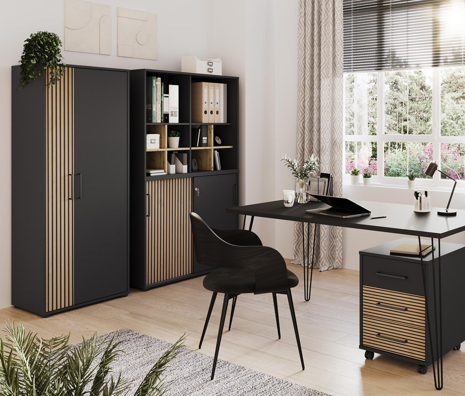 Tchibo - Regal »Hank« - 100x41x83,5cm - schwarz - Holz / Metall / Kunststoff