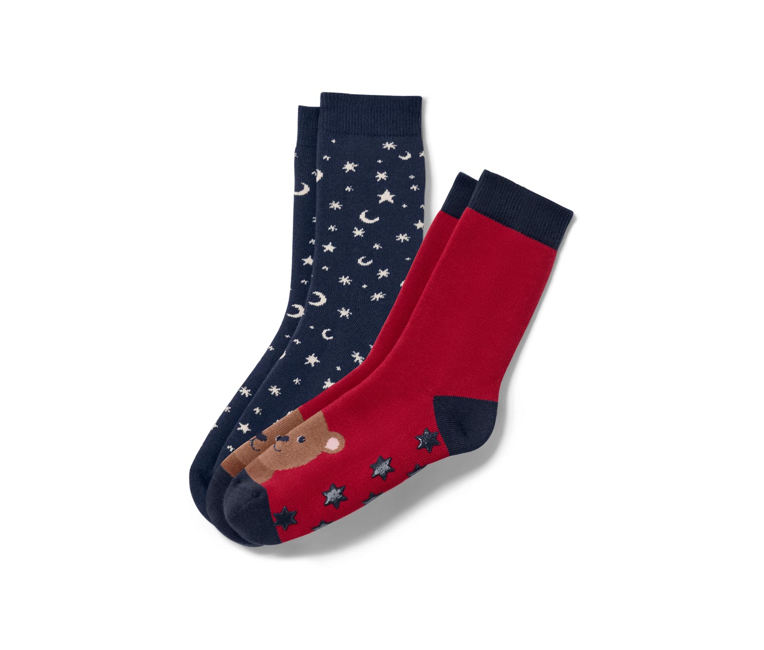 Tchibo - 2 Paar Kinder-Antirutsch-Socken - Herren - Gr. 23-26 - weiß/jacquard