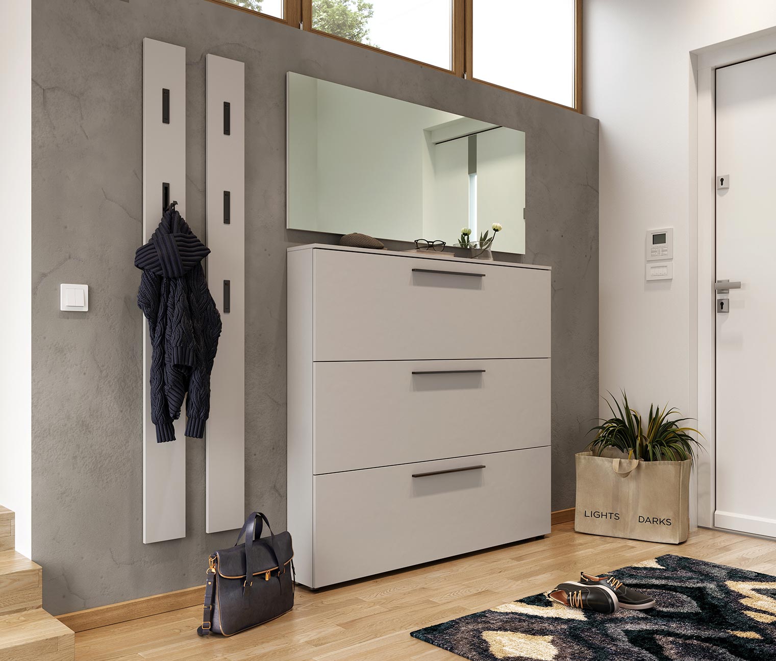 Tchibo - Schuhschrank »Utah« - 140x129x19cm - schwarz - Holz