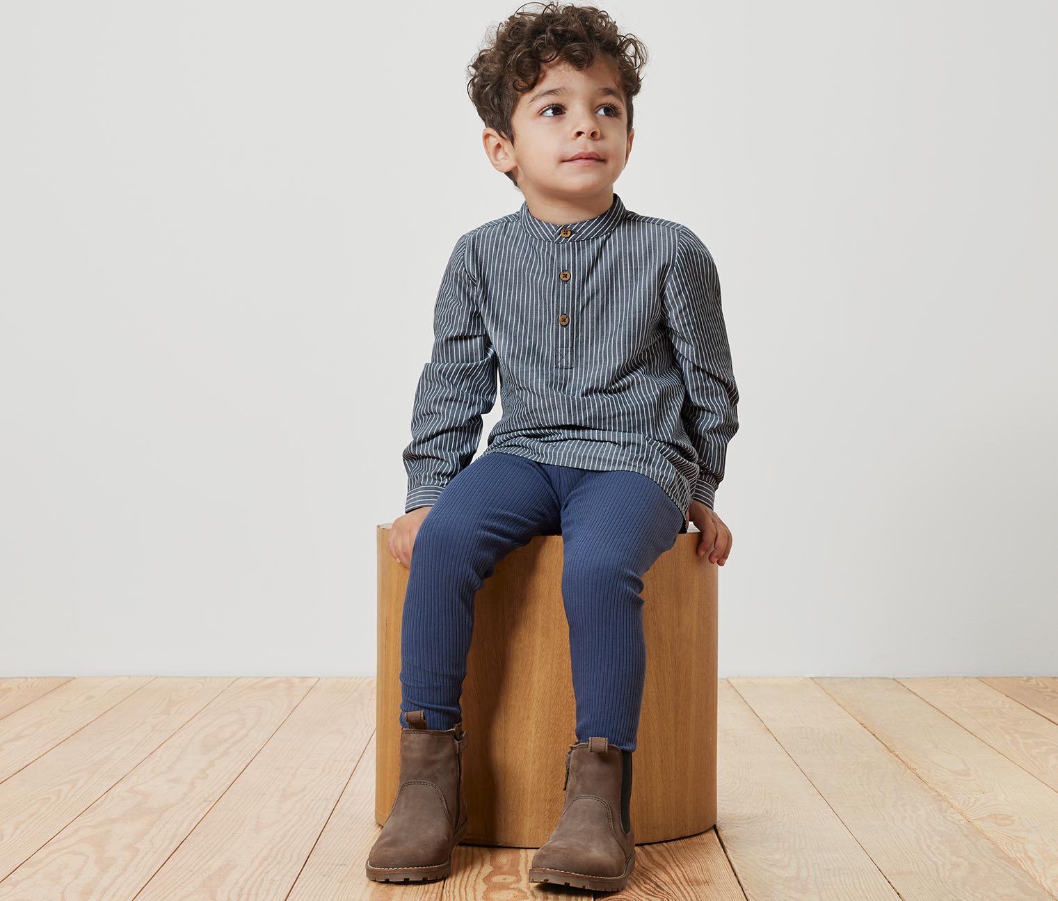 Tchibo - Kinderhemd - Jungen - Gr. 98/104 - weiß/gestreift