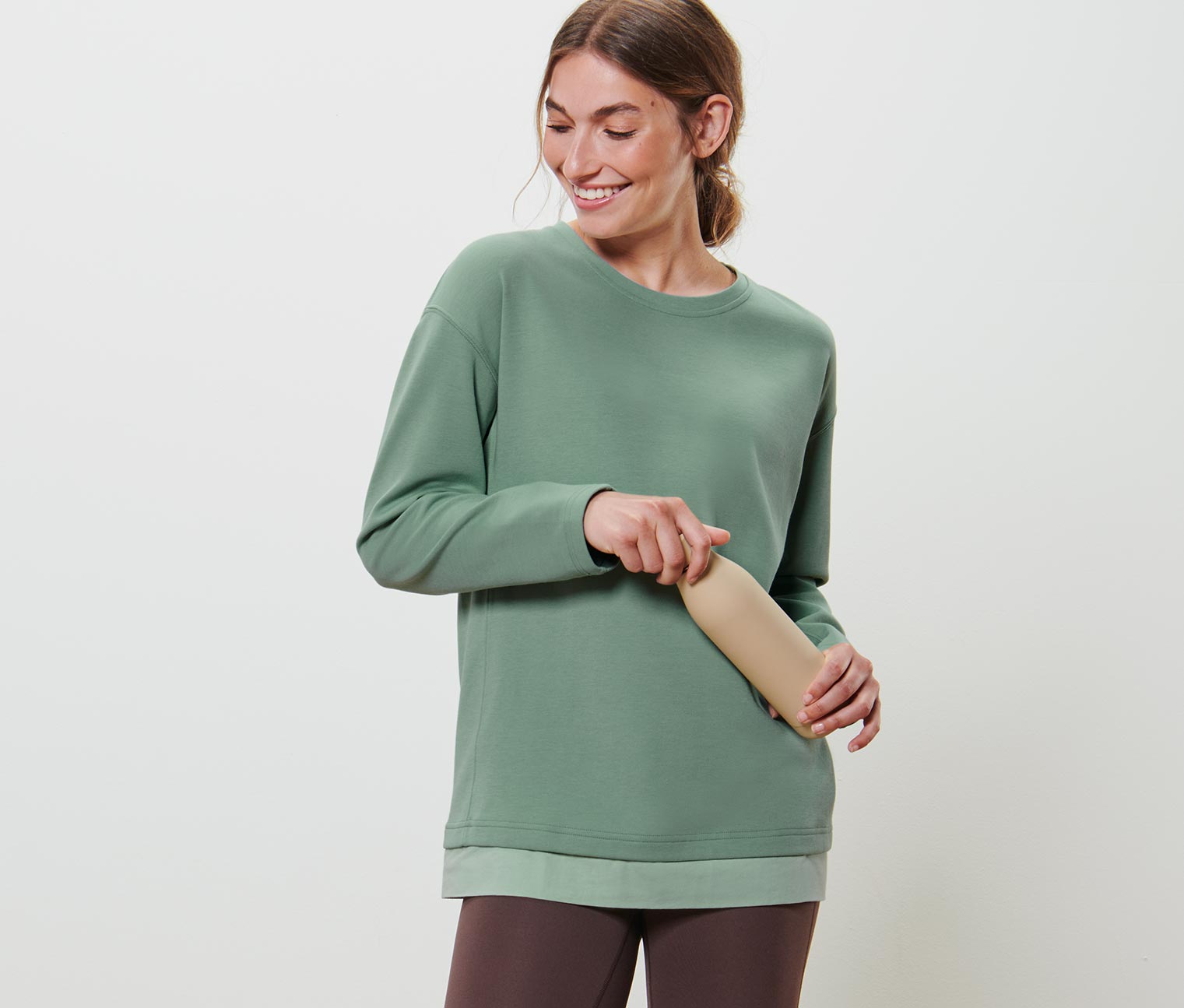 Tchibo - Oversized Fitness-Longsleeve - Damen - Gr. XS - grün