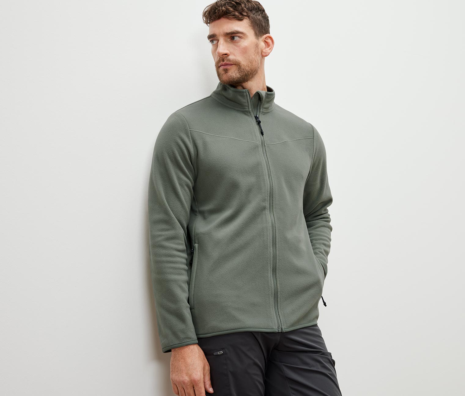 Tchibo - Fleecejacke - Herren - Gr. S - khaki