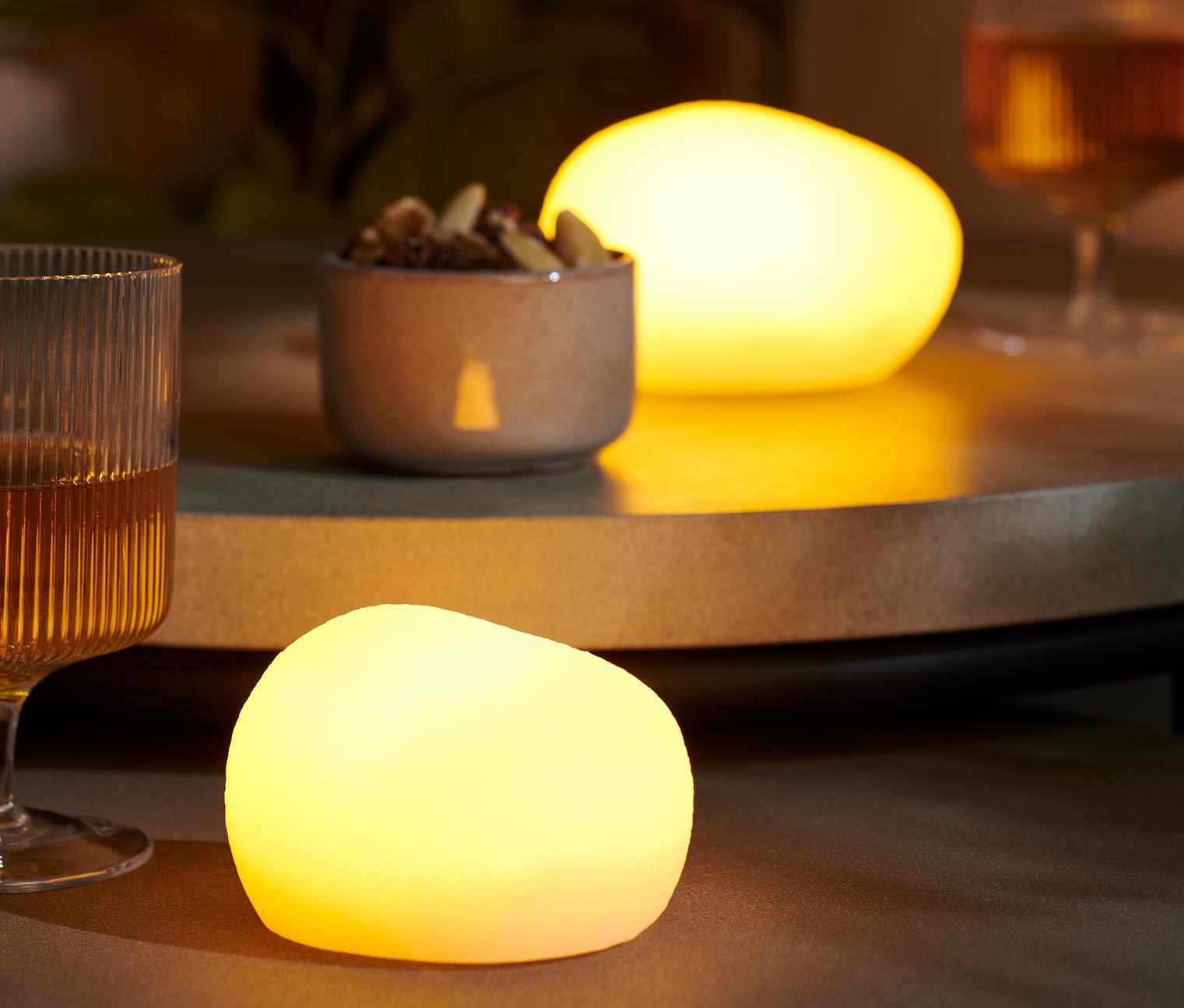 Tchibo - 2 LED-Dekosteine - weiß