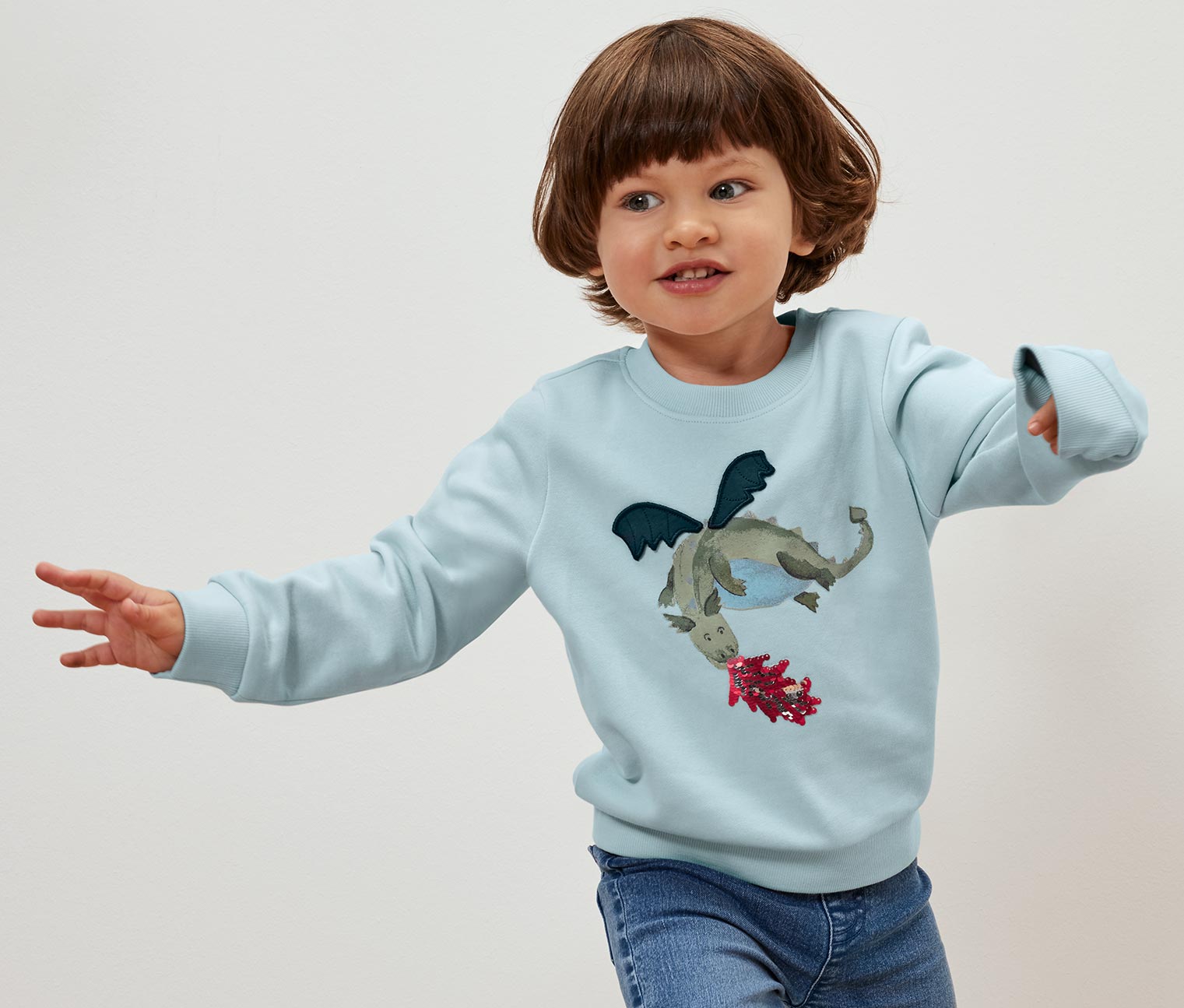 Tchibo - Kinder-Sweatshirt mit angerauter Innenseite - Newborn - Gr. 50/56 - hellblau