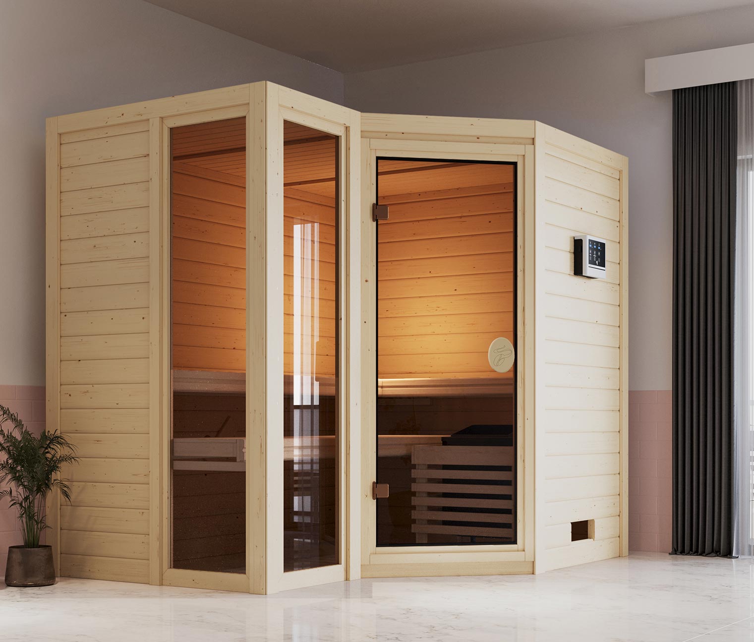 Karibu Sauna »Ayla«, Eckeinstieg