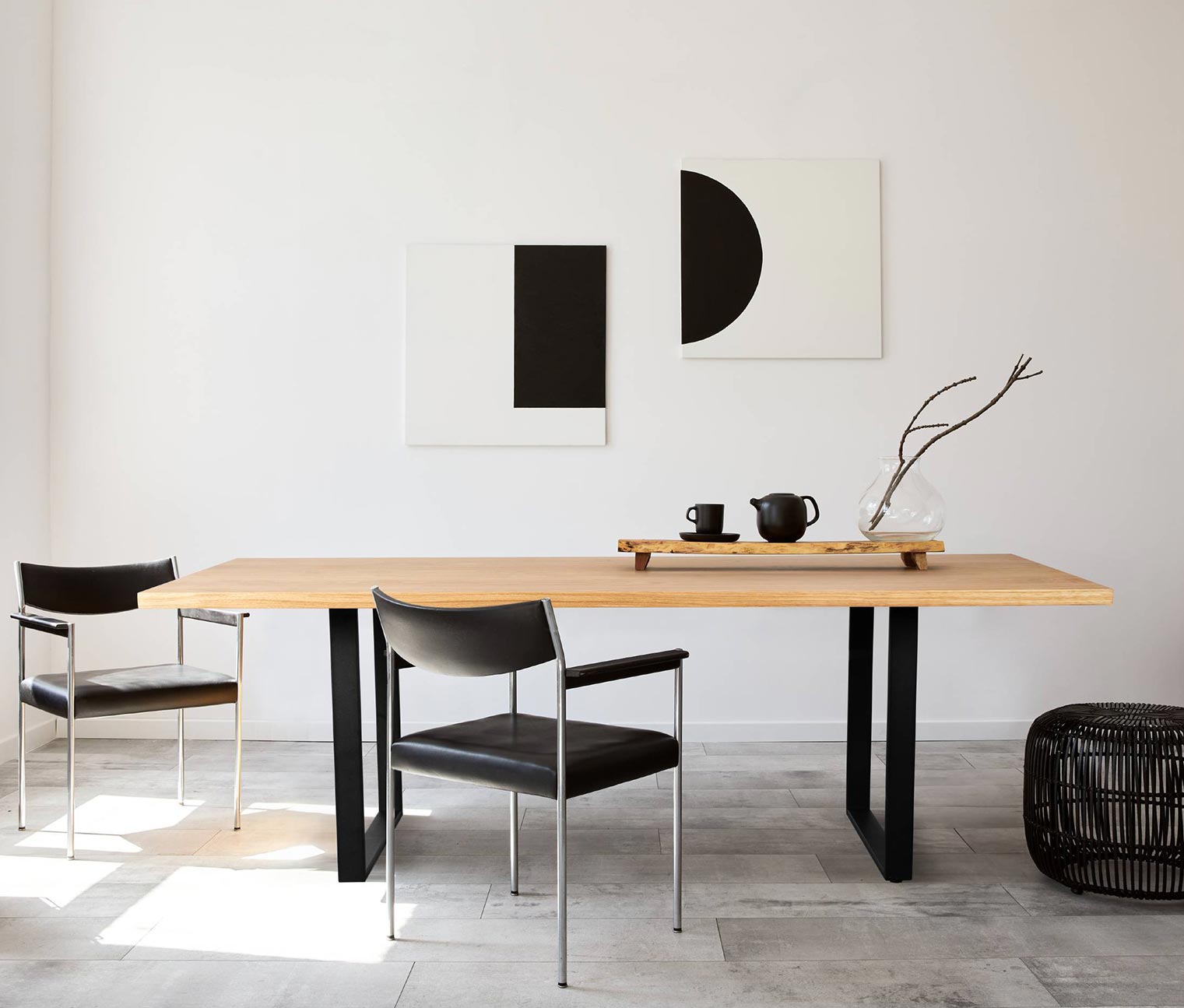 Eglo Tisch »Sitottot« - 180x100x74cm - schwarz - Eichenholz / Holz