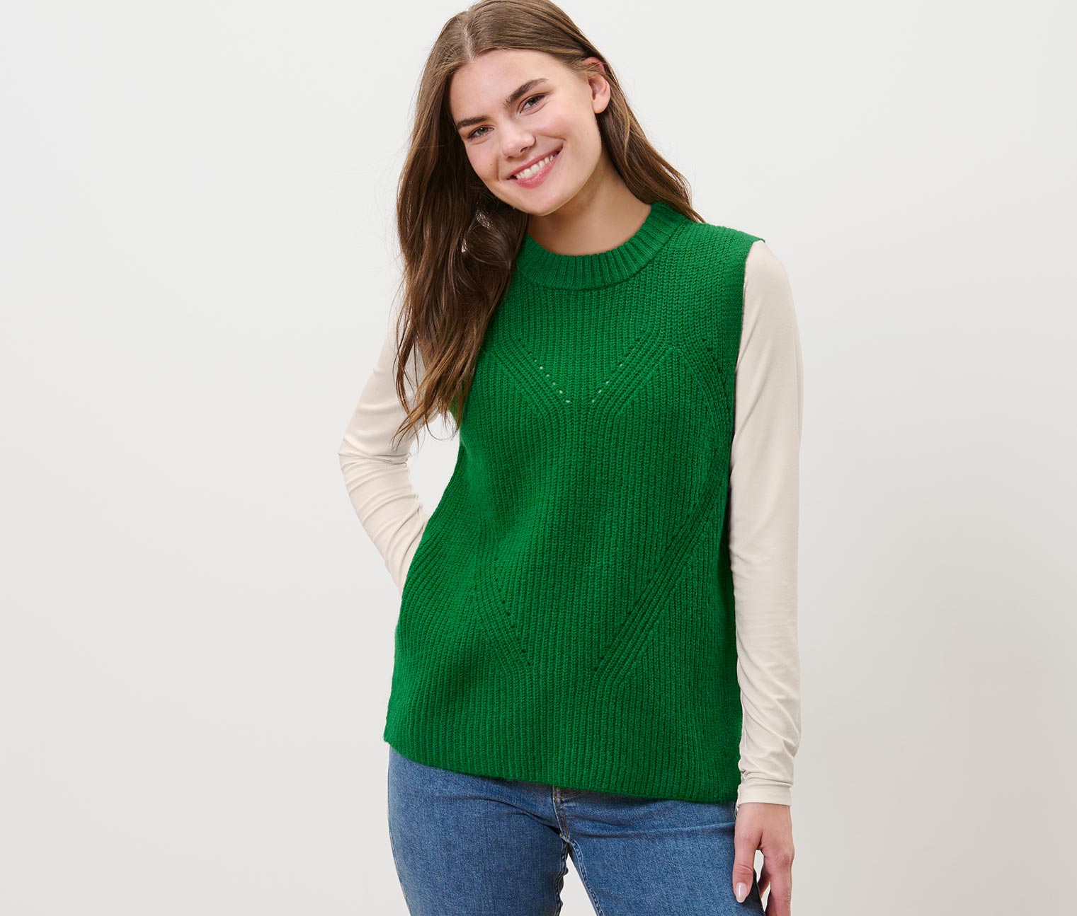 Tchibo - Strick-Pullunder - Damen - Gr. XL - grün