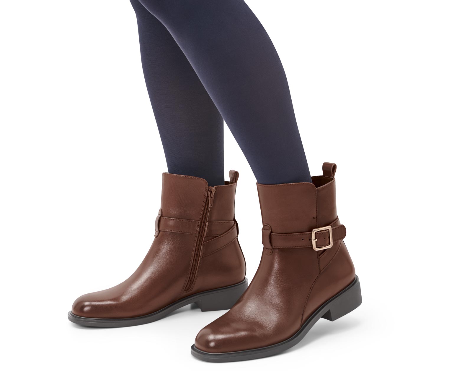 Tchibo - Leder-Boots - Damen - Gr. 39 - cognac