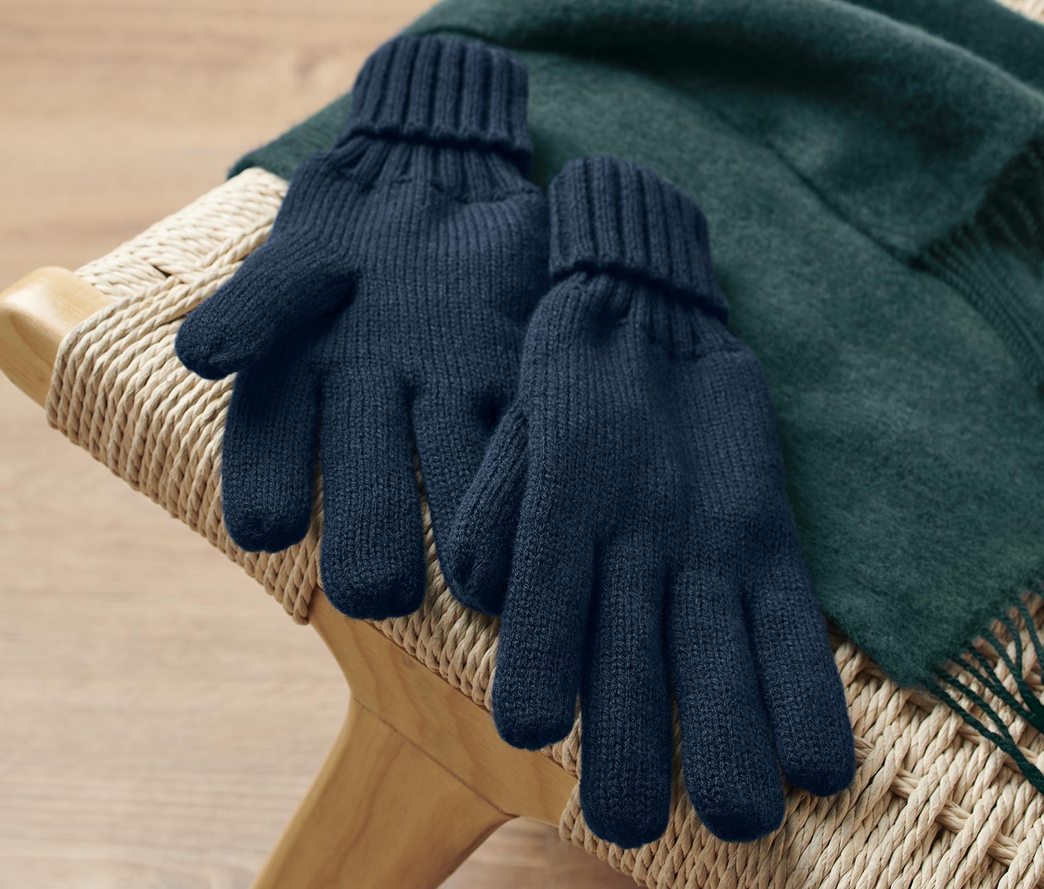 Tchibo - Strickhandschuhe - Herren - Gr. 9,5 - dunkelblau