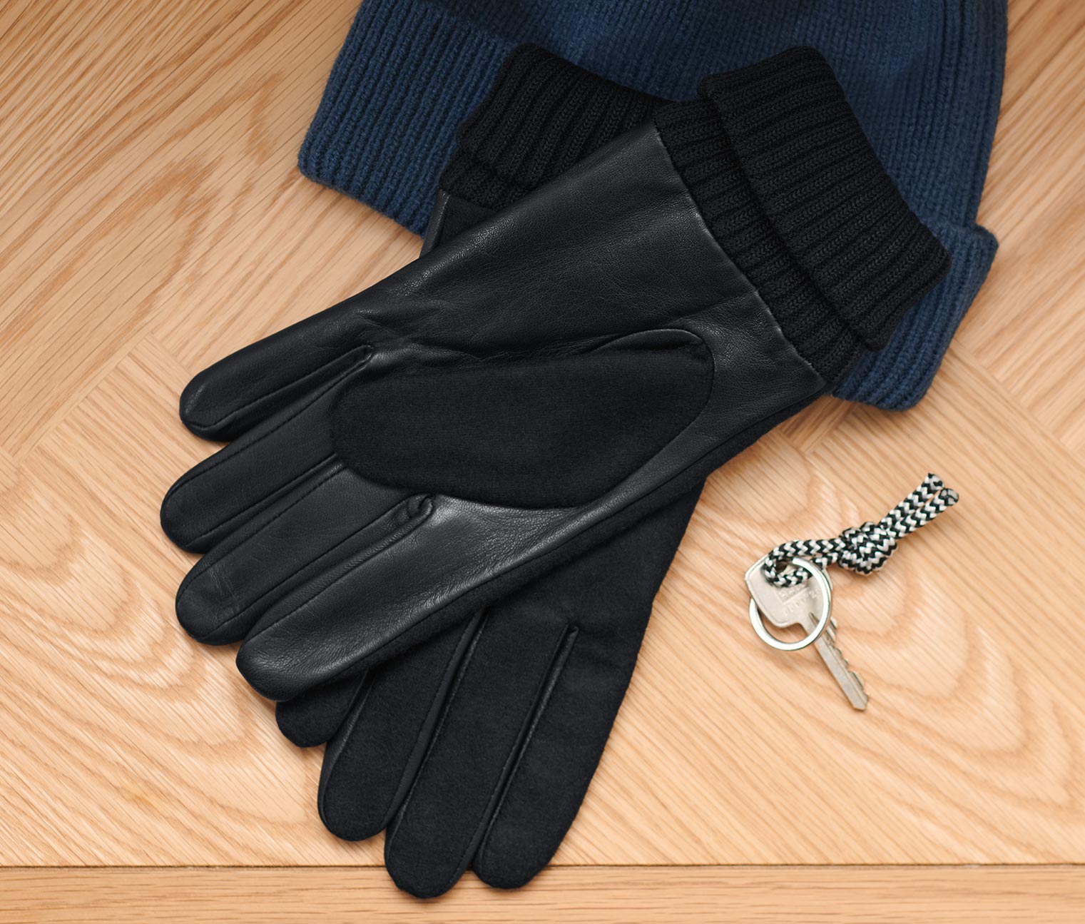 Tchibo - Lederhandschuhe - Herren - Gr. 9,5 - schwarz