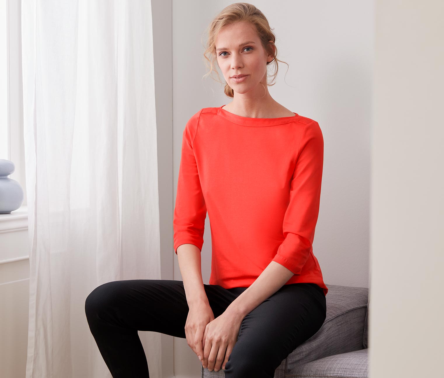 Shirt mit 3/4-Arm, orange-rot online bestellen bei Tchibo 621098