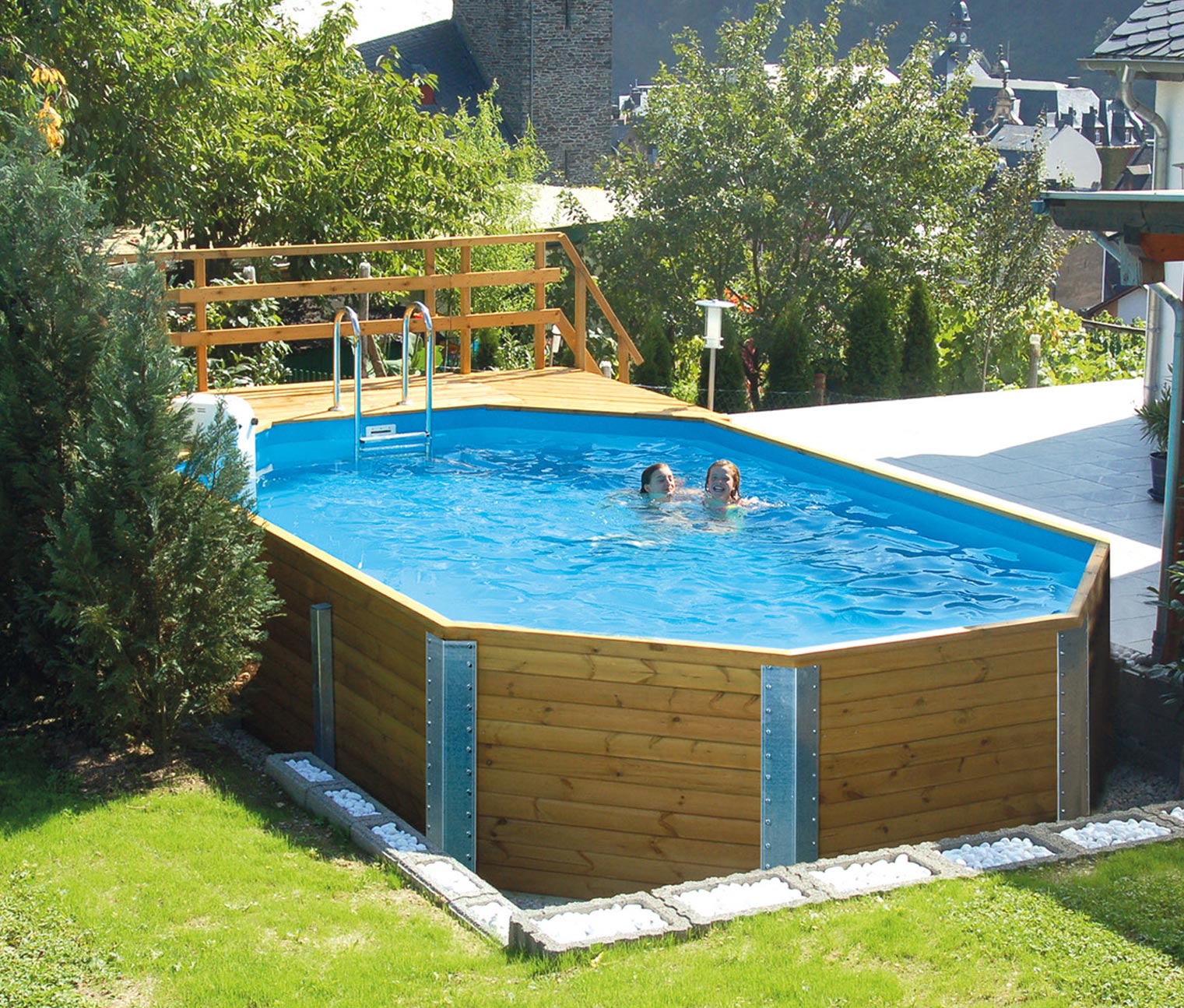 WekaMassivholzGartenpool, eckig, inkl. Abdeckhaube