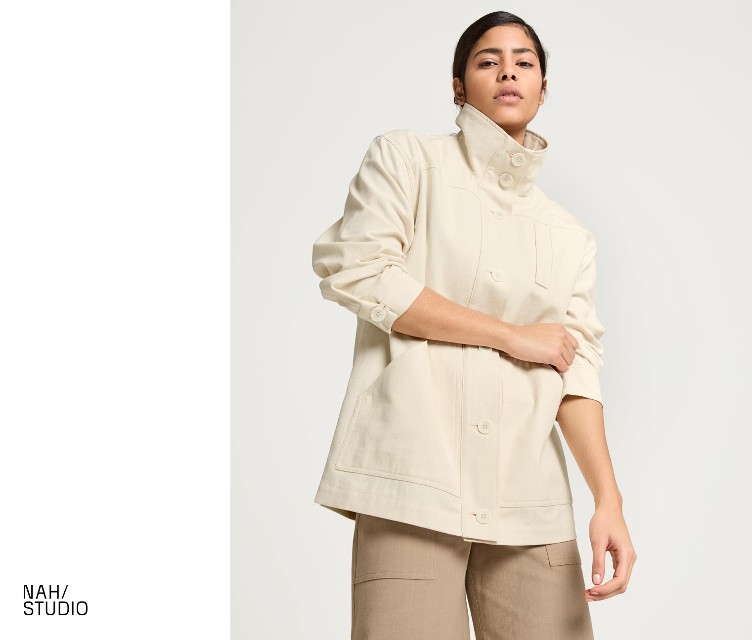 Nah/Studio Parka - ungefärbte Baumwolle - Gr. 44 - ungefärbt