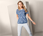 Bedrucktes Blusenshirt, blau