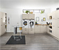 Waschmaschinenschrank mit Unterschrank, links, kieselgrau