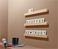 3 Buchstabenleisten aus Holz