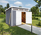 WEKA Gartenhaus mit Echtglas-Oberlichtern, 21mm »264 Gr.4«, grau-weiß