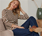 Gestreiftes Langarmshirt, braun