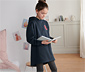Longsweater mit Kapuze, blau