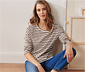 Gestreiftes Langarmshirt, beige