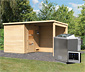 Karibu Saunahaus-Set »Rahlau A«, inkl. 9 kW-Bio-Ofen mit externer Steuerung