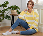 Gestreiftes Kapuzen-Sweatshirt, gelb-creme