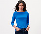 Shirt mit 3/4-Arm, kobaltblau