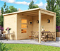 Karibu Saunahaus-Set »Rahlau A«, inkl. 9 kW-Ofen mit externer Steuerung