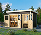Karibu Gartenhaus mit 2 separaten Räumen »Tansila 3«, terragrau, 28 mm
