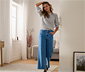 Culotte-Jeans, midblue denim