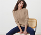 Zopfstrickpullover, creme meliert