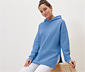 Langes Kapuzensweatshirt hellblau