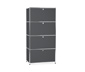 Highboard Metall »CN3« mit 4 Klappenfächern, grau