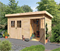 Karibu Gartenhaus mit 2 separaten Räumen »Tansila 3«, natur, 28 mm