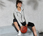 Sweatjacke, grau meliert